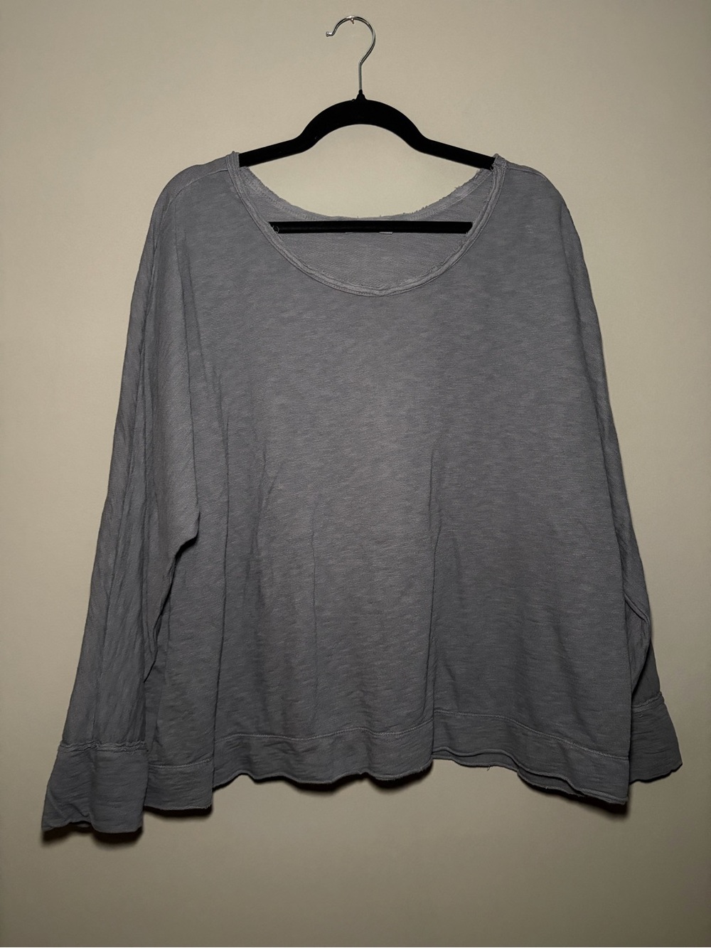 Fresh Produce Gray Long Sleeve Oversized Sweatshirt Pullover Top Cotton USA Made